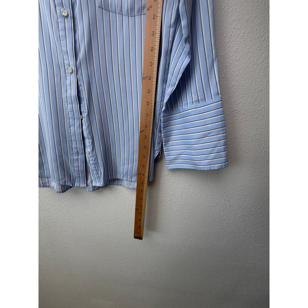 Treasure & Bond Blue Striped Boyfriend Shirt Womens XL - Picture 14 of 14